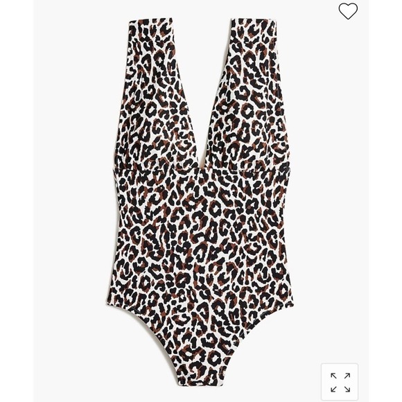 J Crew Animal Print Leopard Swimsuit w/Deep V - Picture 3 of 11